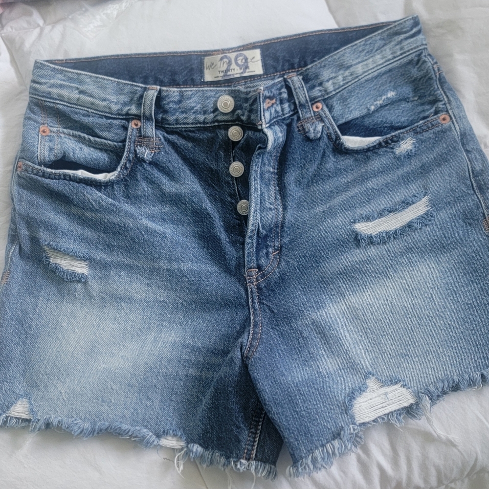 We The Free Women's Blue Denim Shorts